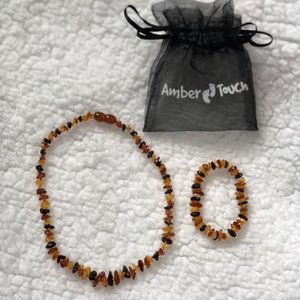 Amber teething necklace and bracelet
